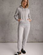 glo-story Pantaloni jogger casual de trening din bumbac cu căptușeală interioară Citria Gri deschis