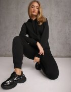 glo-story Pantaloni jogger casual de trening din bumbac cu căptușeală interioară Citria Negri