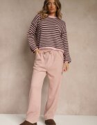 glo-story Pantaloni Roze High Waist cu Elastic și Șnururi în Talie Rallena