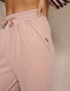 glo-story Pantaloni Roze High Waist cu Elastic și Șnururi în Talie Rallena