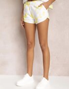 glo-story Pantaloni scurți Galben cu elastic în talie cu imprimeu Tie Dye Nurici