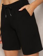 glo-story Pantaloni scurți Negri Clasici până la genunchi cu elastic în talie Fermatia