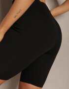 glo-story Pantaloni scurți Negri Sport Cicliști Striați High Waist Steiama