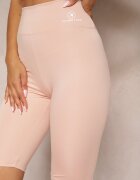 glo-story Pantaloni scurți Roz în stil ciclist Talie înaltă Finisați cu bandă elastică în talie Elenea