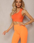 glo-story Pantaloni scurți sport de ciclism Portocalii Cu nervuri High Waist Steiama