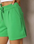 glo-story Pantaloni scurți Verzi High Waist Până la genunchi Saxonia