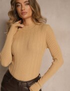 glo-story Pulover bej cu model în relief Ralinnea