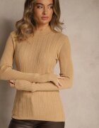 glo-story Pulover bej cu model în relief Ralinnea