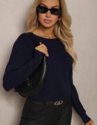 glo-story Pulover bleumarin cu croială clasică Irilians