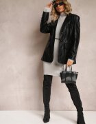 glo-story Rochie gri deschis Mini tip pulover cu mâneci largi Falis