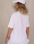 glo-story T-shirt Alb din Bumbac Decorat cu Sclipici Isadelle