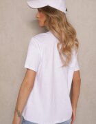 glo-story Tricou Alb din Bumbac cu Lanț Decorativ Imitând Colierul Sohna