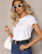 glo-story Tricou Alb din Linia Basic Apoxis