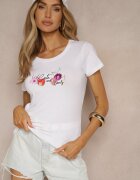 glo-story Tricou Alb-Roz De bumbac cu Imprimeu Zarinelle