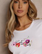glo-story Tricou Alb-Roz De bumbac cu Imprimeu Zarinelle