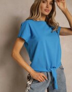 glo-story Tricou Albastru deschis De bumbac Legat la bază Sunalina