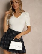 glo-story Tricou Bej cu Decolteu Triunghiular Sunille