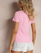 glo-story Tricou de bumbac roz cu imprimeu animal Zeliflea