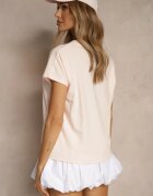 glo-story Tricou de bumbac roz deschis legat în partea de jos Sunalina
