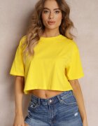 glo-story Tricou Galben Cropped Oversize Brighta