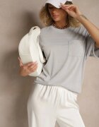 glo-story Tricou Gri deschis cu buzunar cusut TLanitra