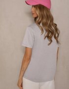 glo-story Tricou Gri deschis Decorat cu broderie minimalistă Galeneria