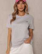 glo-story Tricou Gri deschis Decorat cu broderie minimalistă Galeneria