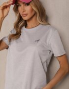 glo-story Tricou Gri deschis Decorat cu broderie minimalistă Galeneria