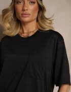 glo-story Tricou Negru cu buzunar aplicat TLanitra