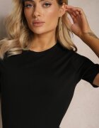 glo-story Tricou negru cu Mânecă Scurtă din Bumbac Neted Jaellora