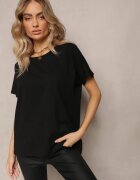 glo-story Tricou Negru de bumbac cu mânecă scurtă Kyndell