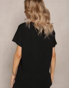 glo-story Tricou Negru de bumbac cu mânecă scurtă Kyndell
