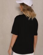 glo-story Tricou Negru din Bumbac Decorat cu Sclipici Isadelle