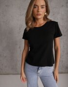 glo-story Tricou Negru Din bumbac Melinthe