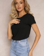 glo-story Tricou Negru din Linia Basic Apoxis