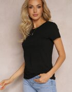 glo-story Tricou Negru din Linia Basic Apoxis