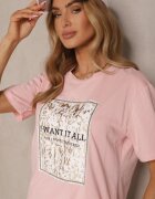 glo-story Tricou Roz din bumbac cu imprimeu Tellanis
