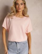 glo-story Tricou Roz Oversize cu croială prelungită Echinopa