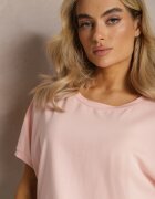 glo-story Tricou Roz Oversize cu croială prelungită Echinopa