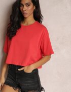 glo-story Tricou scurt Roșu Oversize cu Mânecă Scurtă Tiloyea