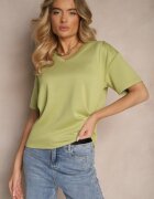 glo-story Tricou Verde cu Decolteu în V Fonellea