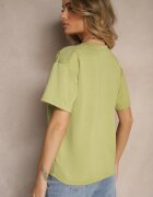 glo-story Tricou Verde cu Decolteu în V Fonellea