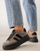 goodin Adidași Bej închis Din piele întoarsă Chunky pe Platformă Teslara