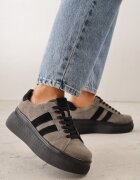 goodin Adidași Bej închis Din piele întoarsă Chunky pe Platformă Teslara
