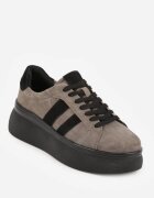 goodin Adidași Bej închis Din piele întoarsă Chunky pe Platformă Teslara