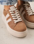 goodin Adidași Maro din Piele Întoarsă Chunky cu Platformă Teslara