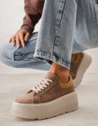 goodin Adidași Maro pe platformă din piele intoarsă naturală Latavesa