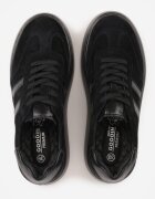goodin Adidași Negri din Piele întoarsă Naturală pe Platformă cu Branț din Piele Rionelle