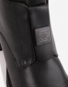 goodin Botine din piele naturală cu toc plat decorate cu aplicație și decupaje Gilith Negre