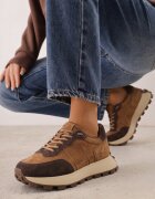 goodin Sneakers chunky din piele pe platformă cu talpă aderentă Calmo Maro